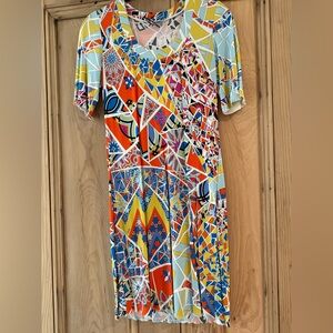 Emilio Pucci Multicolor Abstract Midi Dress